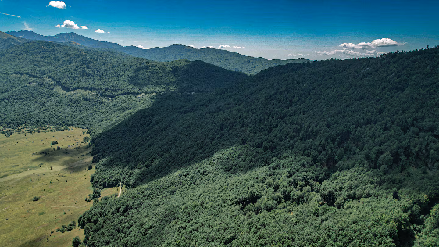 Aerial view of the Brezna mountains